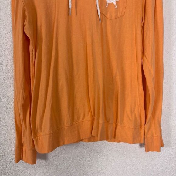 The Black Dog Orange Hooded Long Sleeve Top Women's Size Medium - Picture 3 of 10